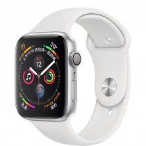 Apple Watch 40MM 銀色鋁金屬錶殼搭配白色運動型錶帶