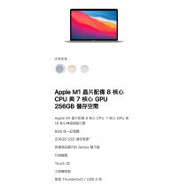 Apple Macbook Air 13吋 M1 8G/256GB 灰色